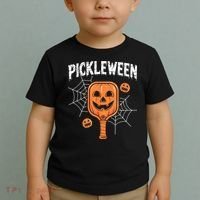 Funny Pickleween Halloween Pickleball Players Gift Toddler T-Shirt thumb 2