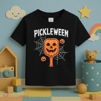 Funny Pickleween Halloween Pickleball Players Gift Toddler T-Shirt thumb 3
