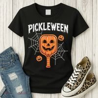 Funny Pickleween Halloween Pickleball Players Gift Women's T-Shirt thumb 3