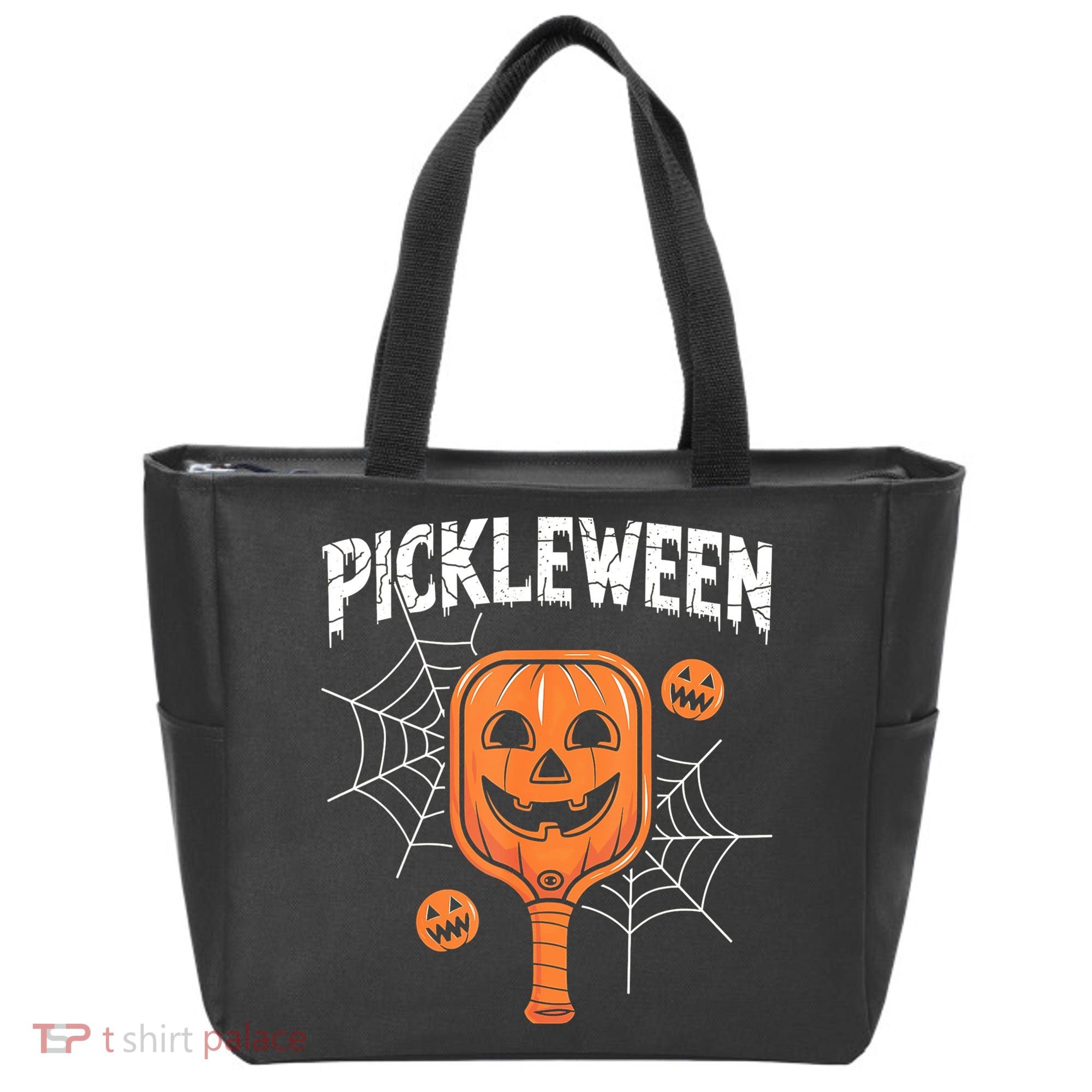 Funny Pickleween Halloween Pickleball Players Gift Tote Bag