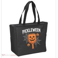 Funny Pickleween Halloween Pickleball Players Gift Tote Bag thumb 2