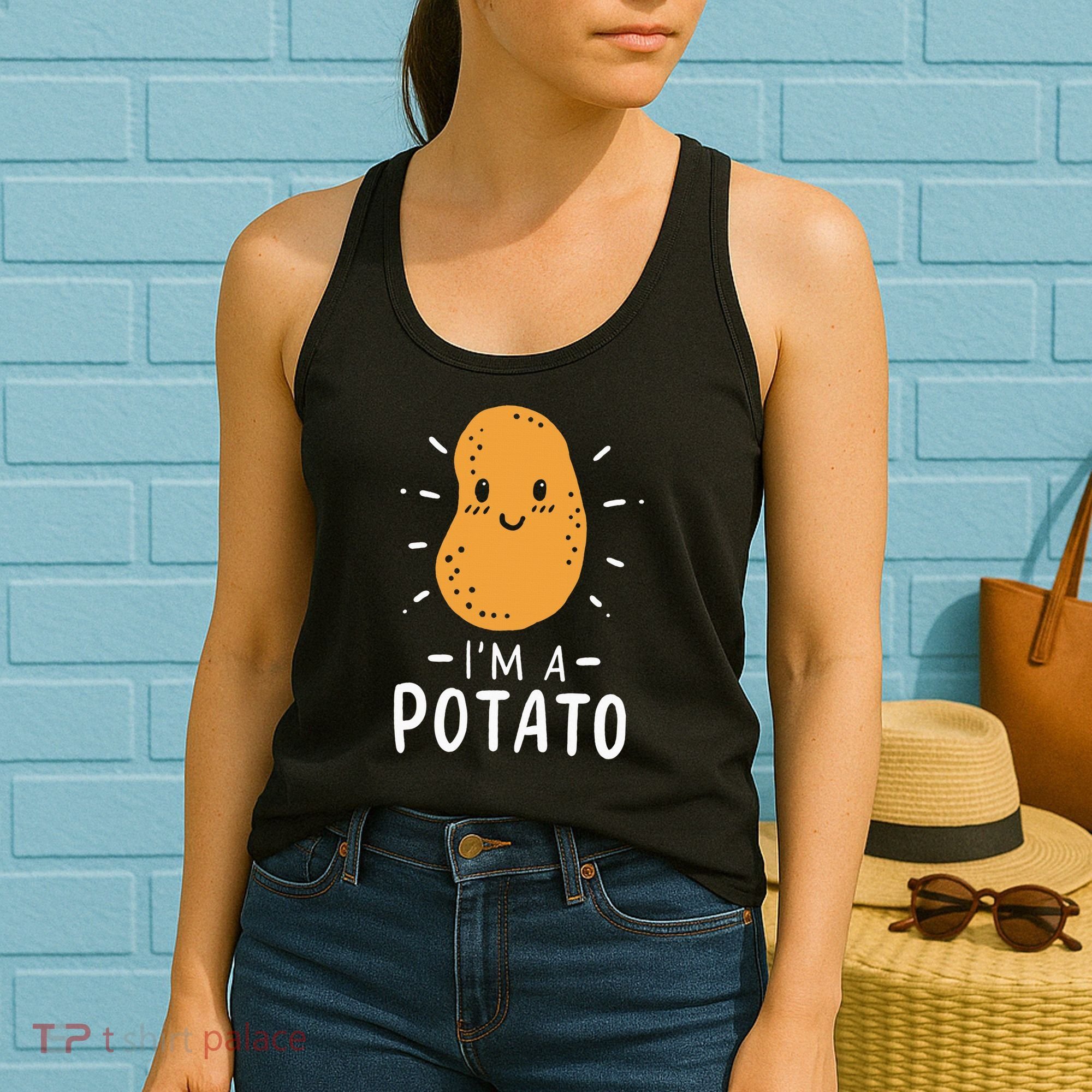 Funny Potato Halloween Costume Cute and Vegan Friendly Women's Tank Top
