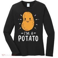 Funny Potato Halloween Costume Cute and Vegan Friendly Women's Long Sleeve Shirt thumb 0