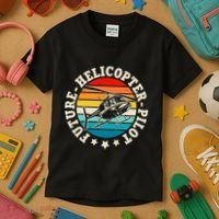 Future Pilot Helicopter Kids T-Shirt thumb 3