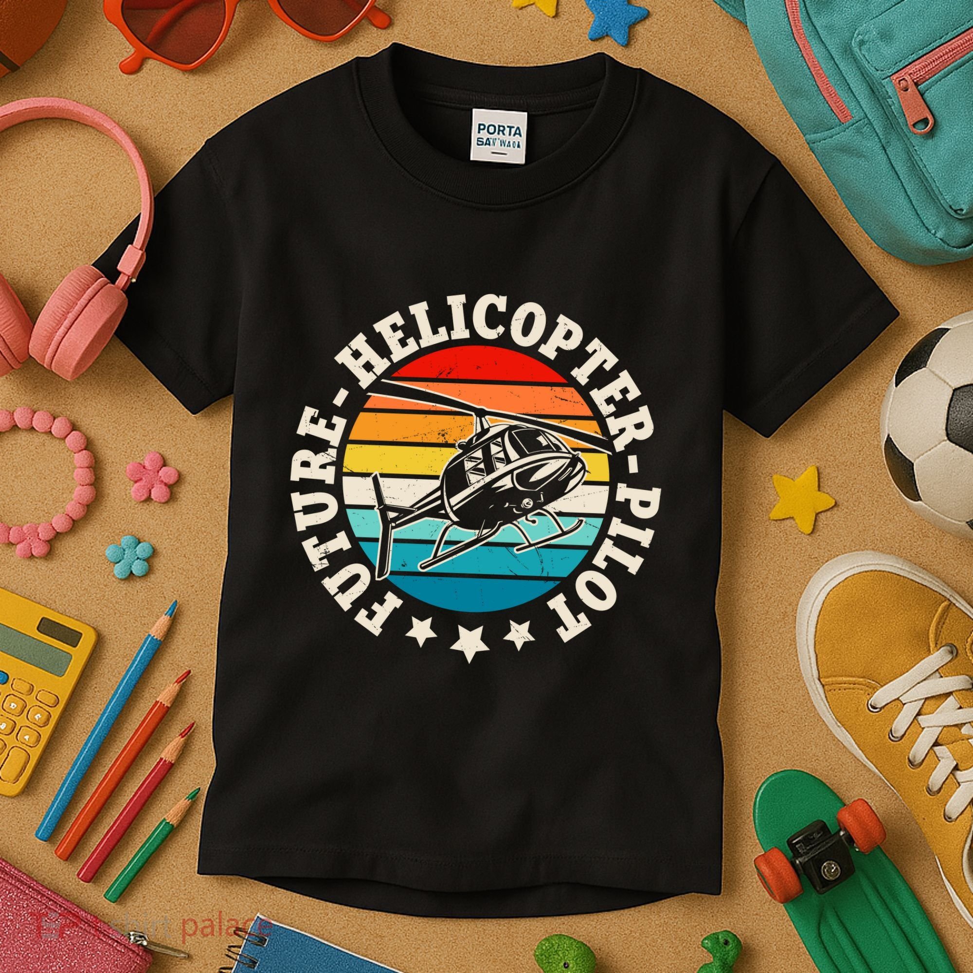 Future Pilot Helicopter Kids T-Shirt