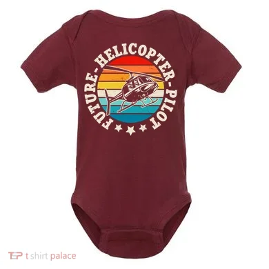 Future Pilot Helicopter Baby Bodysuit