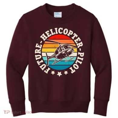 Future Pilot Helicopter Kids Sweatshirt