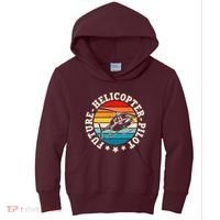 Future Pilot Helicopter Kids Hoodie thumb 0