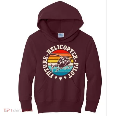 Future Pilot Helicopter Kids Hoodie