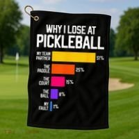 Funny Pickleball Humor Why I Lose Golf Towel thumb 1