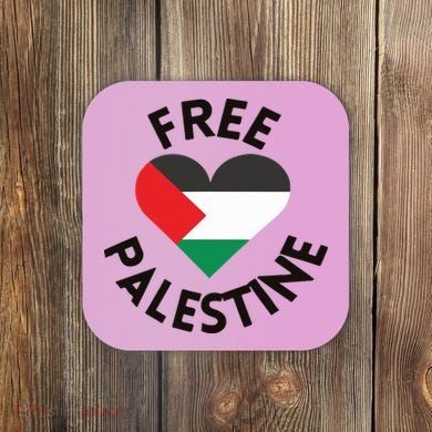 Free Palestine Heart Support Palestine Coaster