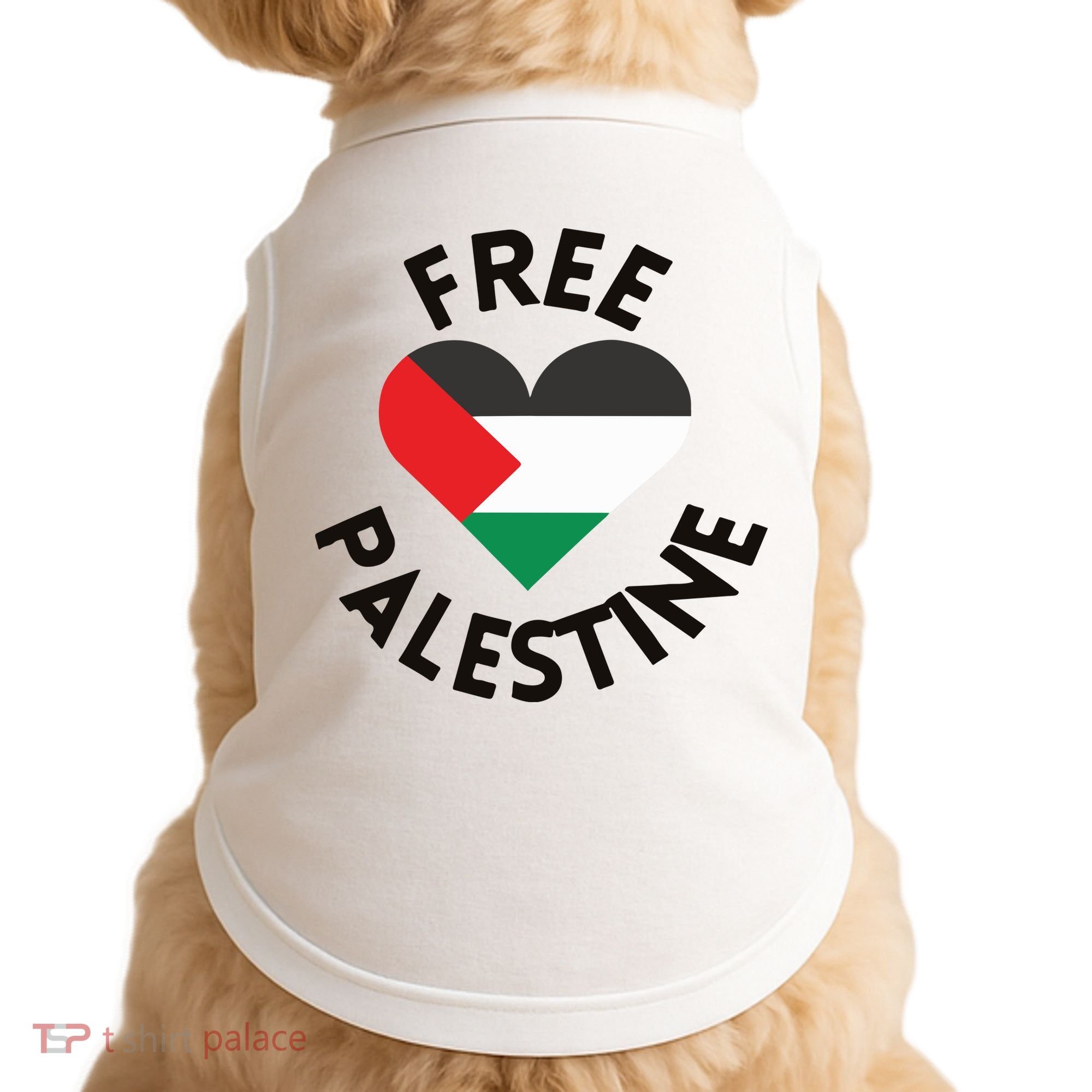 Free Palestine Heart Support Palestine Doggie Tank
