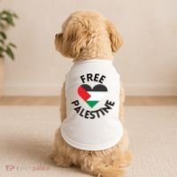 Free Palestine Heart Support Palestine Doggie Tank thumb 2