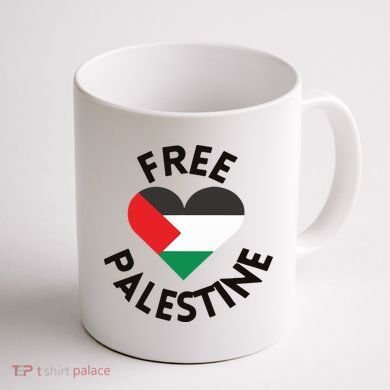 Free Palestine Heart Support Palestine Coffee Mug back
