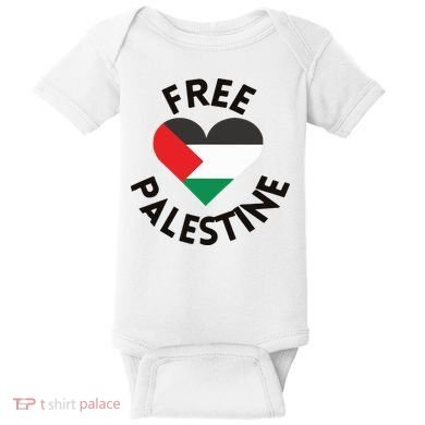Free Palestine Heart Support Palestine Baby Bodysuit