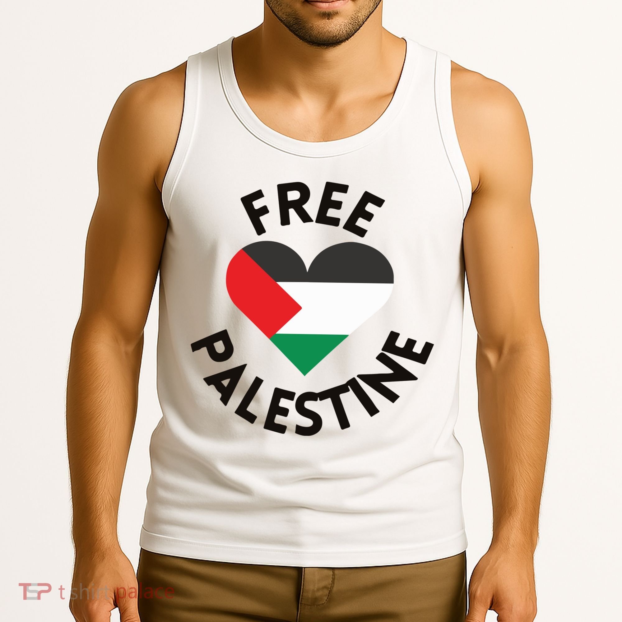 Free Palestine Heart Support Palestine Tank Top