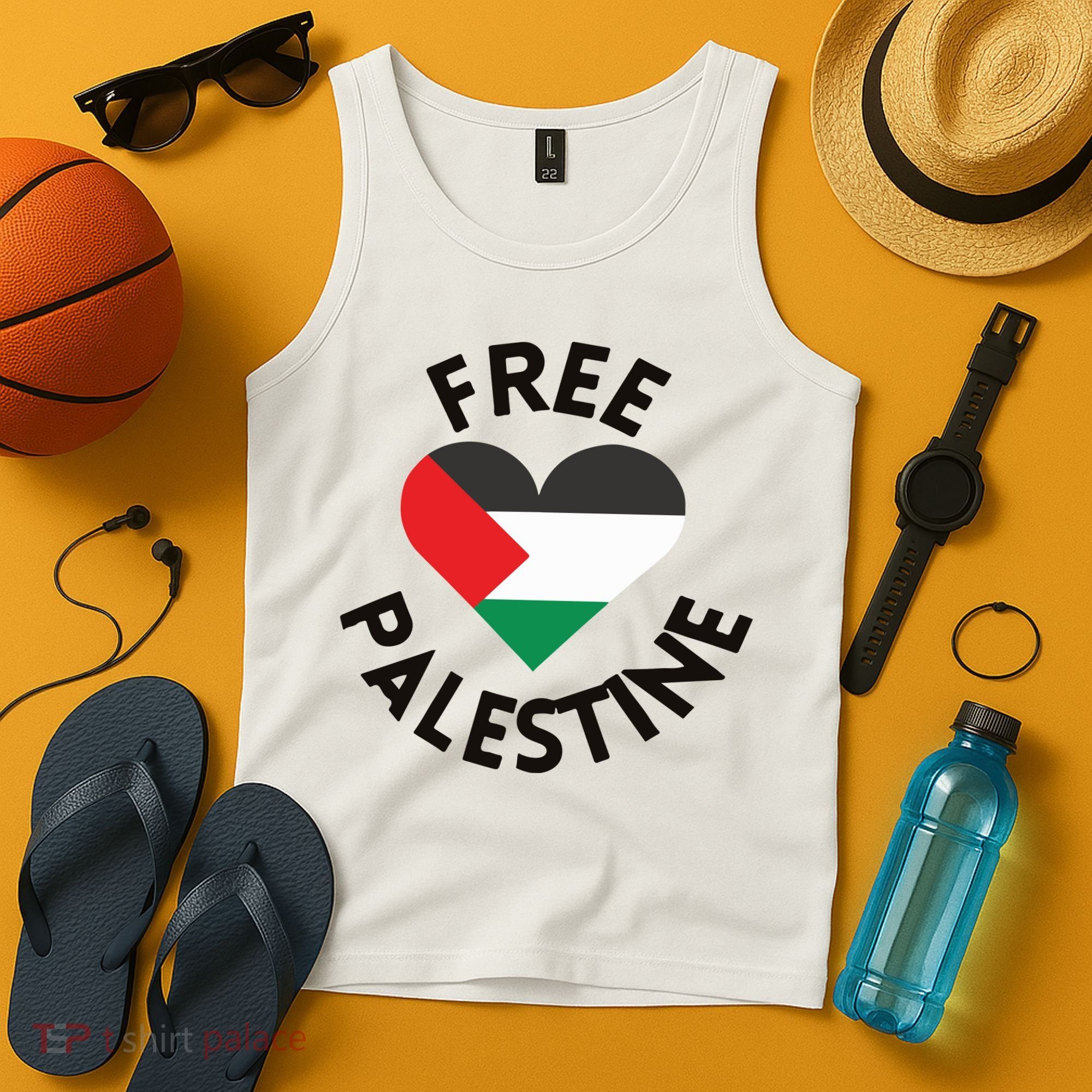 Free Palestine Heart Support Palestine Tank Top