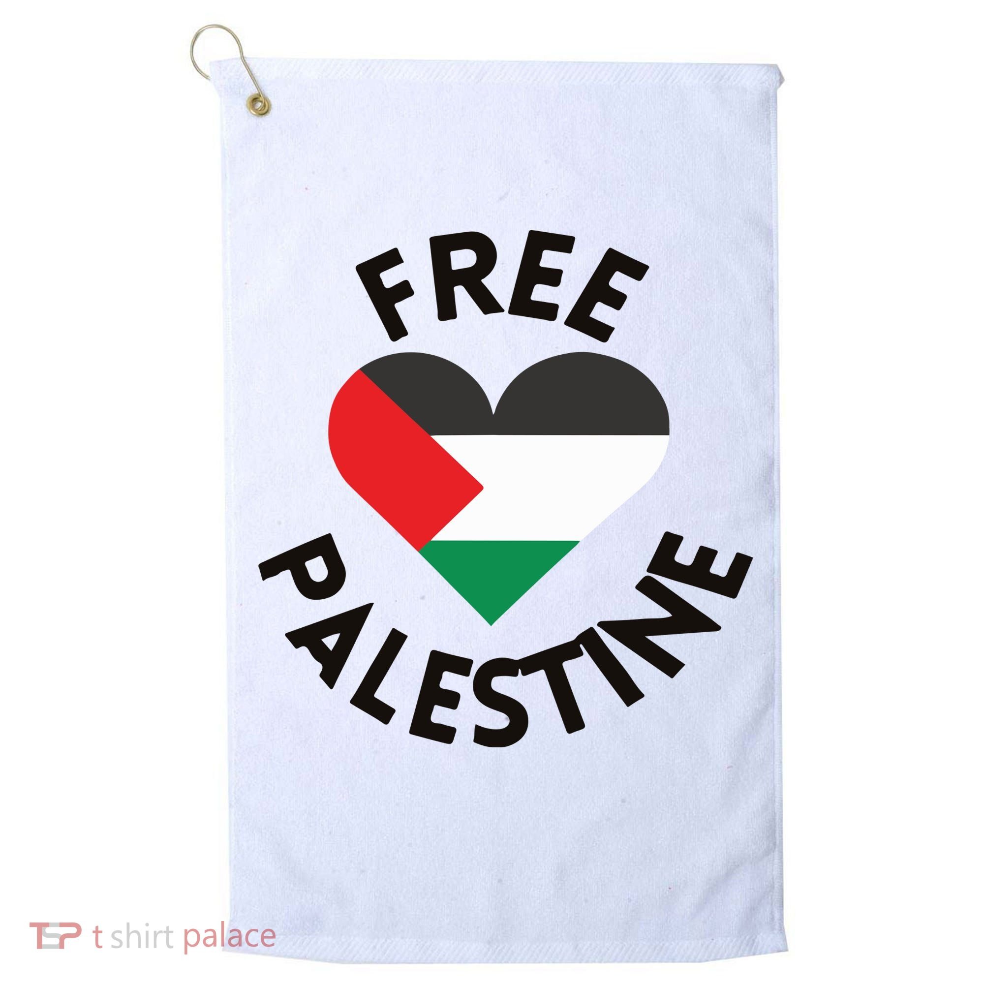 Free Palestine Heart Support Palestine Golf Towel
