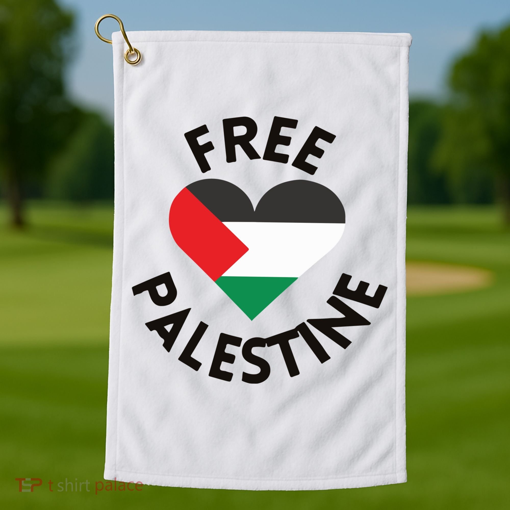 Free Palestine Heart Support Palestine Golf Towel