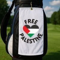 Free Palestine Heart Support Palestine Golf Towel thumb 2