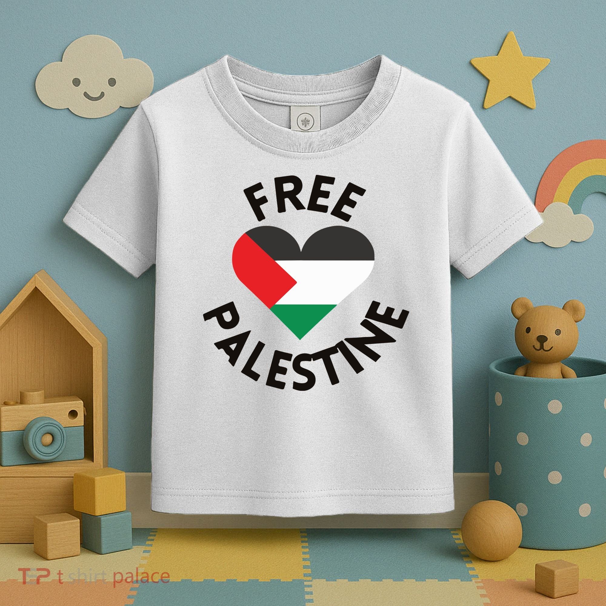Free Palestine Heart Support Palestine Toddler T-Shirt