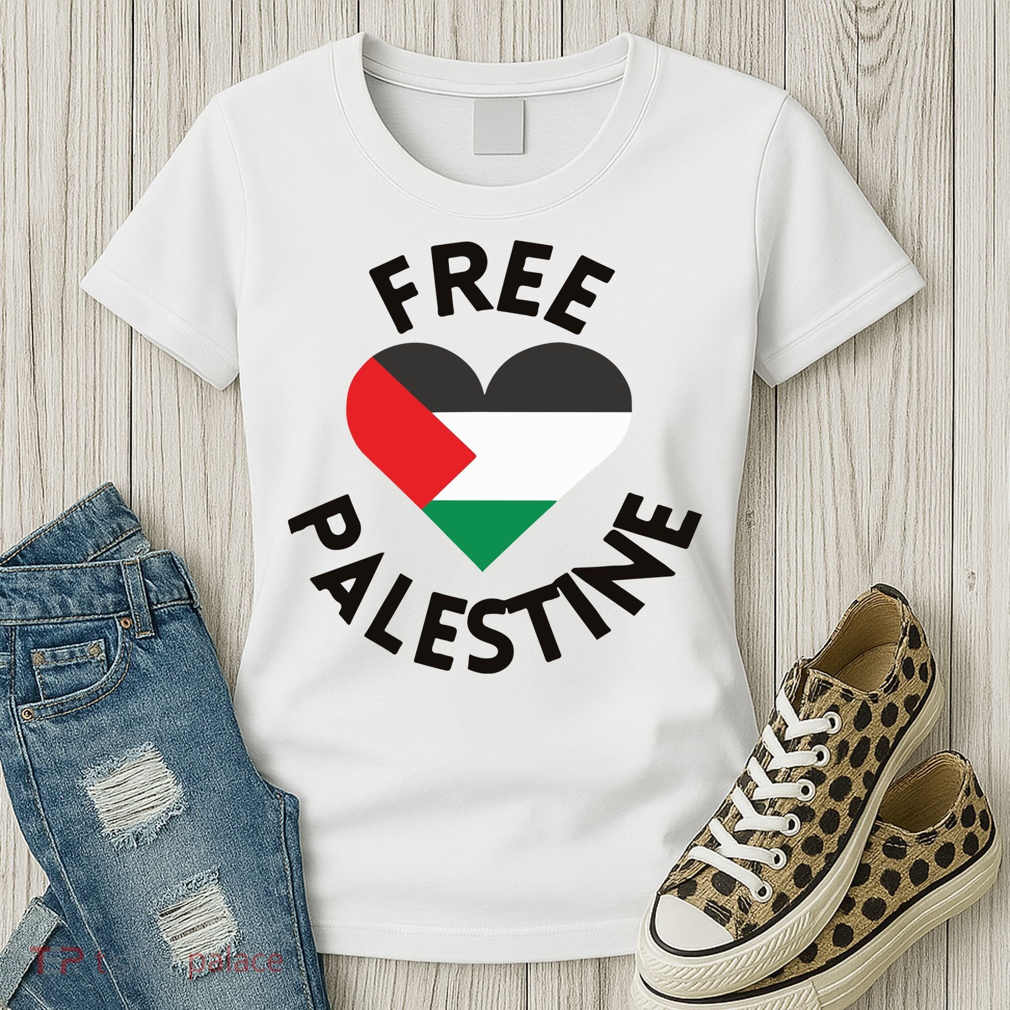 Free Palestine Heart Support Palestine Women's T-Shirt