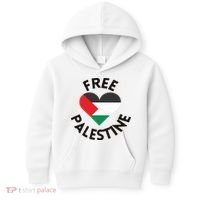 Free Palestine Heart Support Palestine Kids Hoodie thumb 0