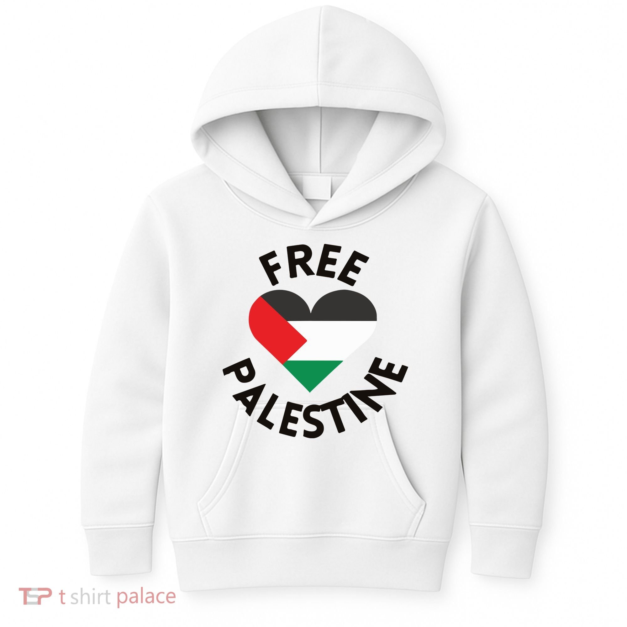 Free Palestine Heart Support Palestine Kids Hoodie