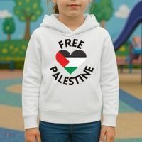 Free Palestine Heart Support Palestine Kids Hoodie thumb 3