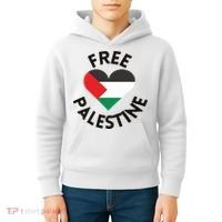 Free Palestine Heart Support Palestine Kids Hoodie thumb 4
