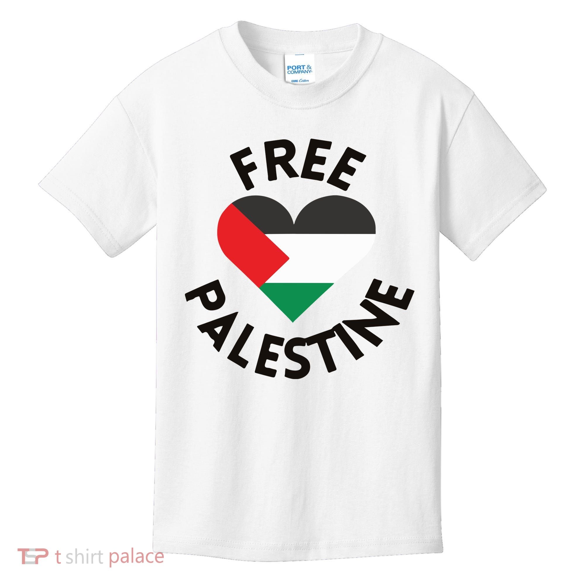 Free Palestine Heart Support Palestine Kids T-Shirt