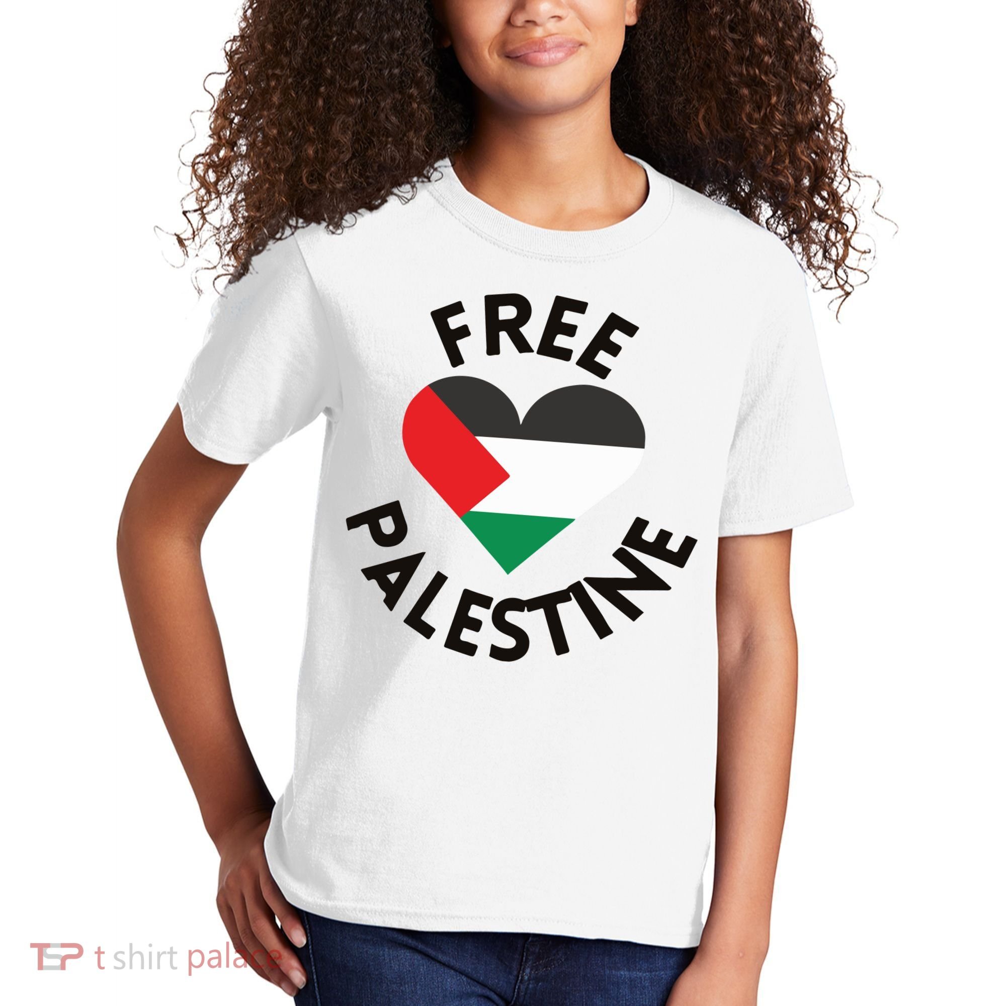 Free Palestine Heart Support Palestine Kids T-Shirt