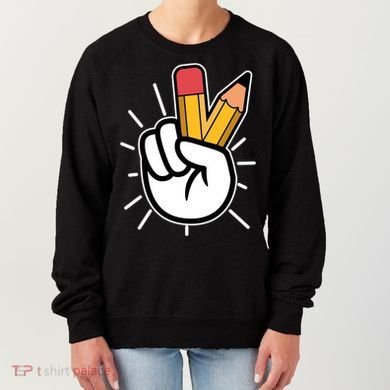 Funny Peace Hand With Pencil Fingers Women's Sweatshirt