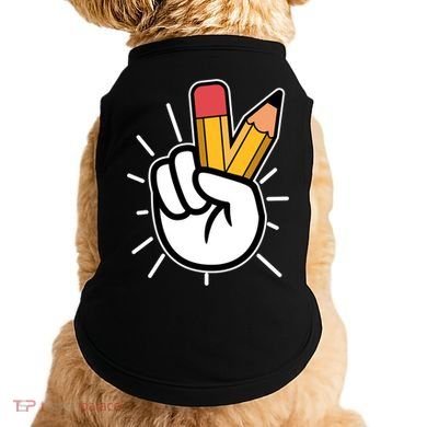 Funny Peace Hand With Pencil Fingers Doggie Tank