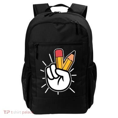 Funny Peace Hand With Pencil Fingers Backpack