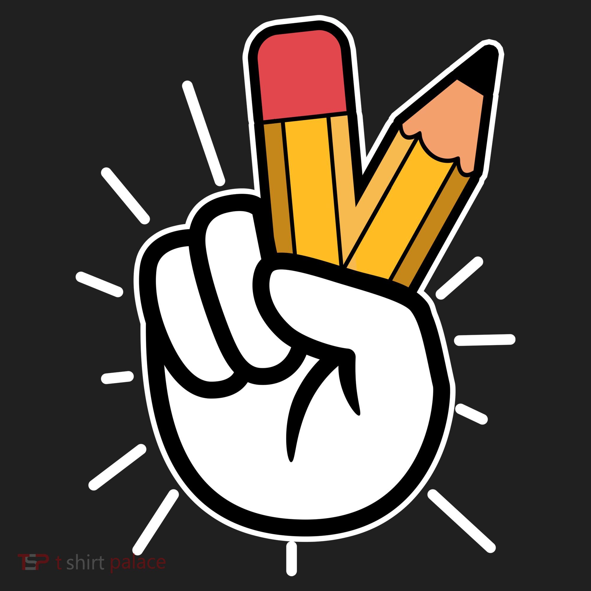 Funny Peace Hand With Pencil Fingers Hat