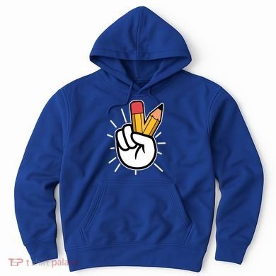 Funny Peace Hand With Pencil Fingers Hoodie