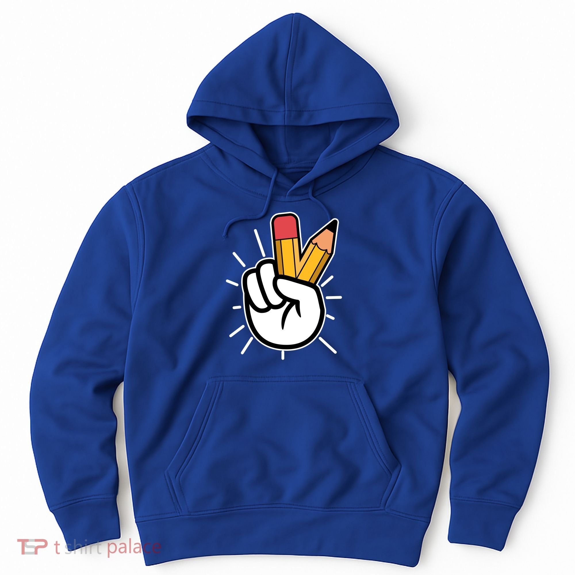 Funny Peace Hand With Pencil Fingers Hoodie