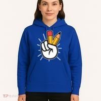 Funny Peace Hand With Pencil Fingers Hoodie thumb 5