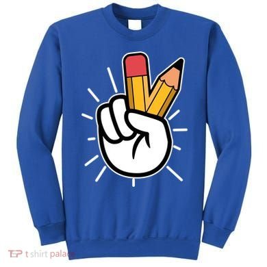 Funny Peace Hand With Pencil Fingers Sweatshirt