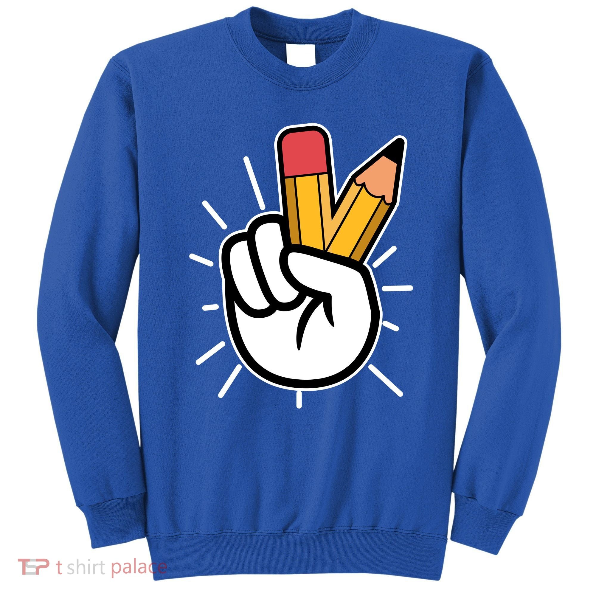 Funny Peace Hand With Pencil Fingers Sweatshirt