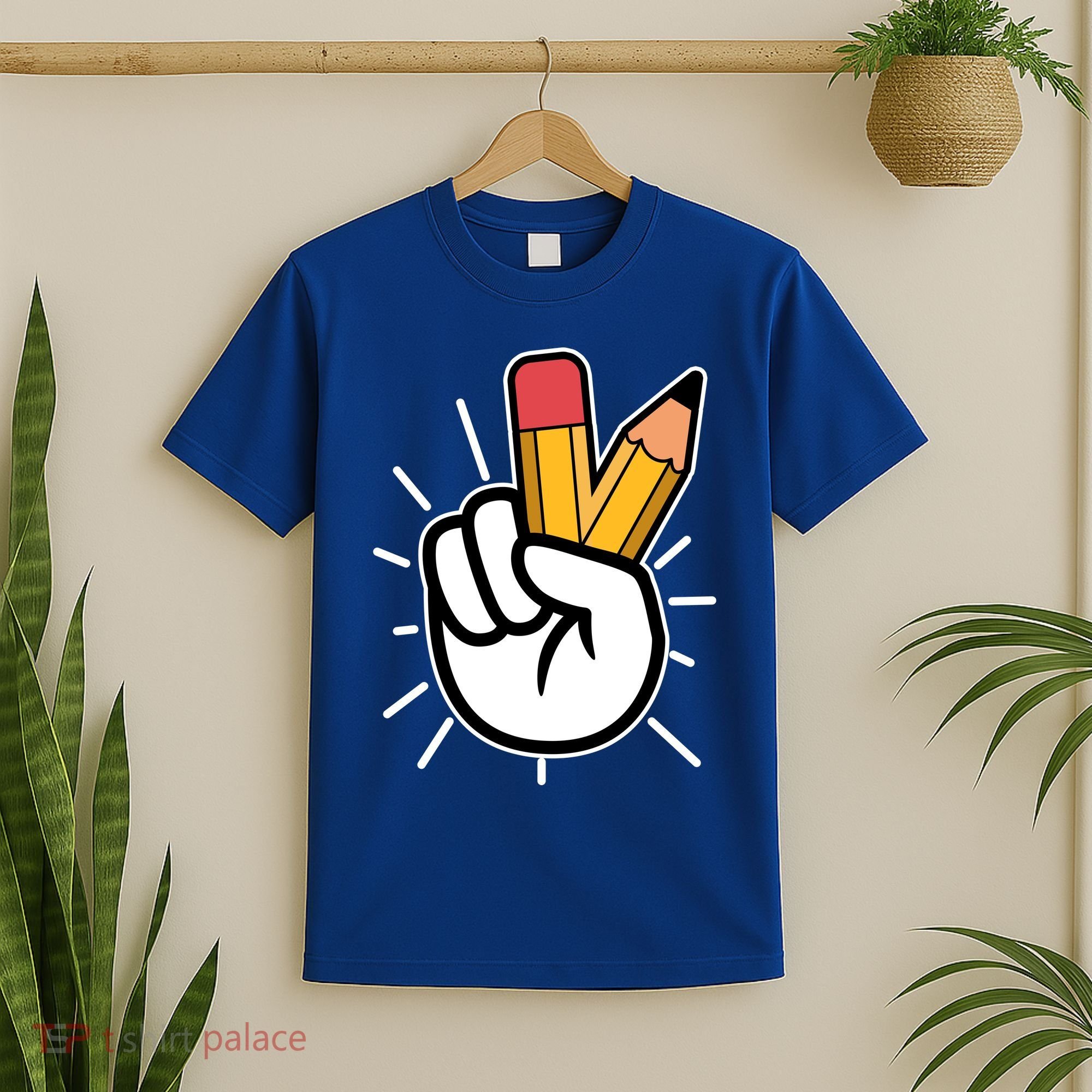 Funny Peace Hand With Pencil Fingers T-Shirt