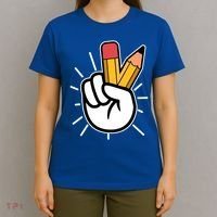 Funny Peace Hand With Pencil Fingers T-Shirt thumb 4