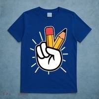 Funny Peace Hand With Pencil Fingers T-Shirt thumb 5