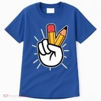 Funny Peace Hand With Pencil Fingers Tall T-Shirt thumb 0