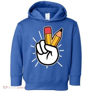 Funny Peace Hand With Pencil Fingers Toddler Hoodie