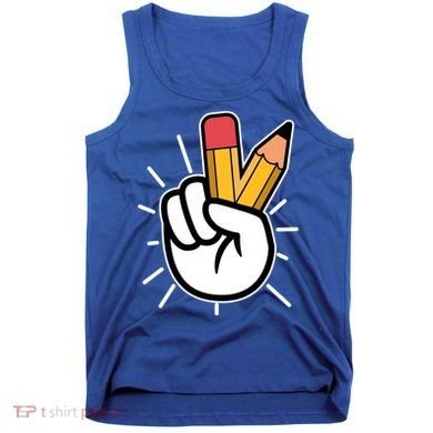Funny Peace Hand With Pencil Fingers Tank Top
