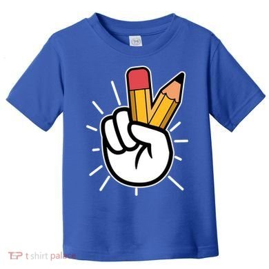 Funny Peace Hand With Pencil Fingers Toddler T-Shirt