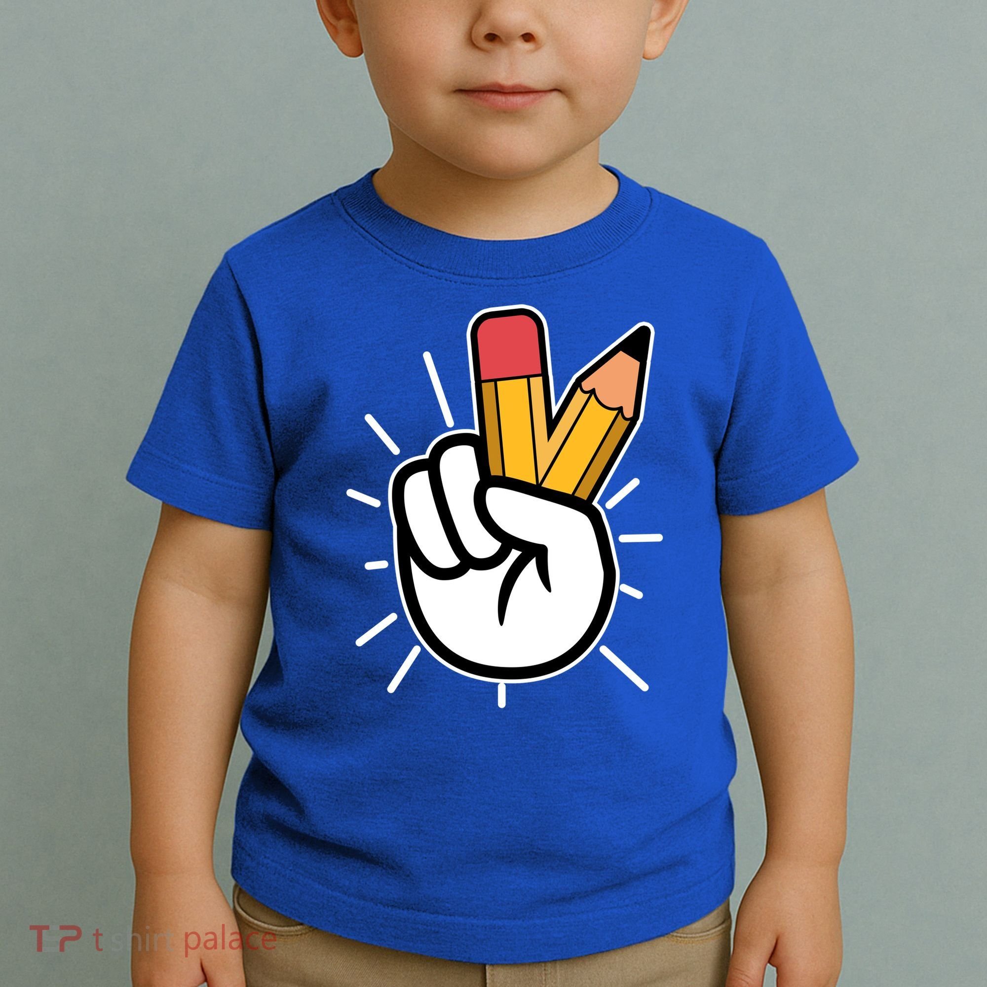 Funny Peace Hand With Pencil Fingers Toddler T-Shirt