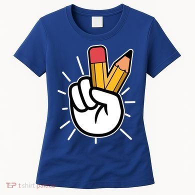 Funny Peace Hand With Pencil Fingers Women's T-Shirt